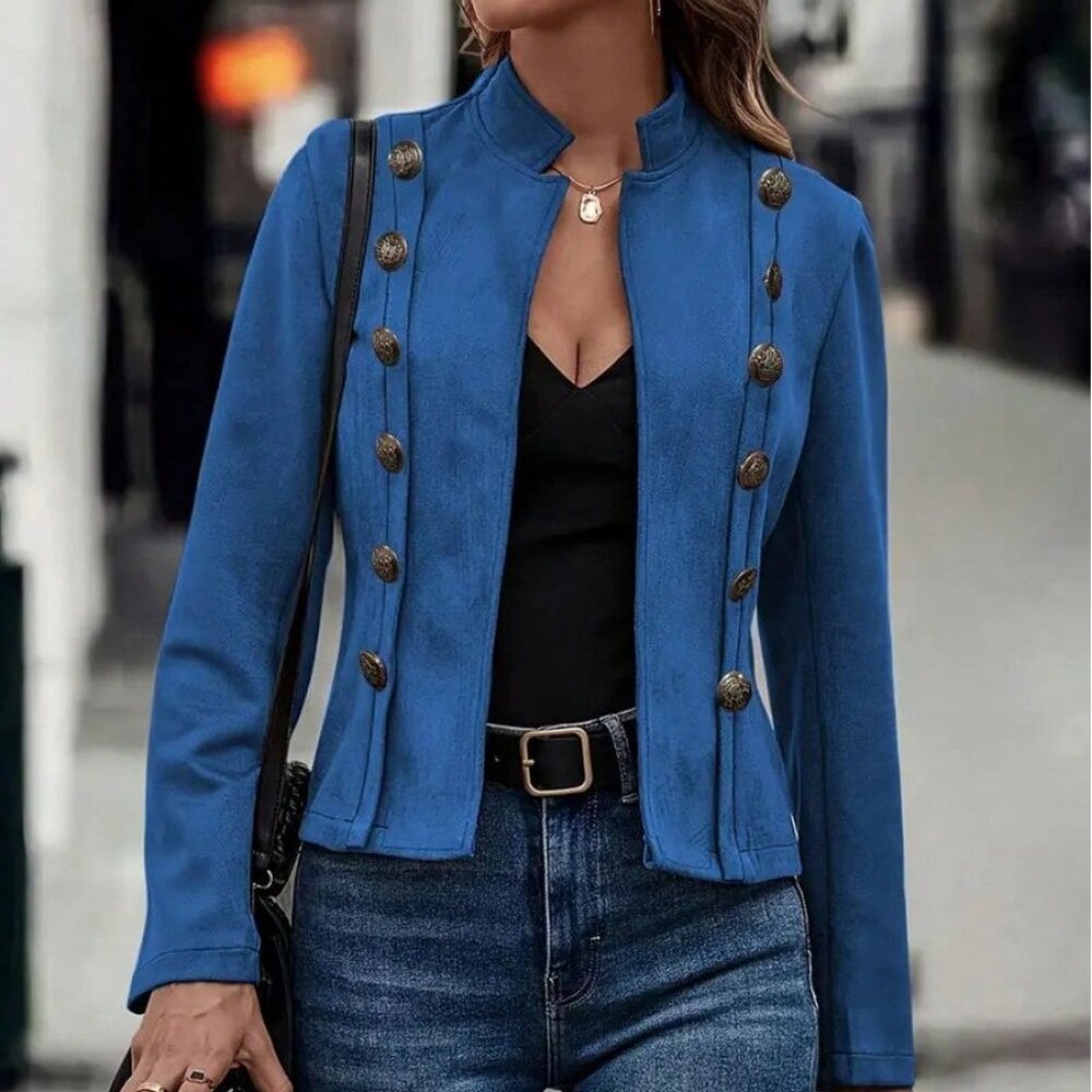 Blue Preppy Women's Coat